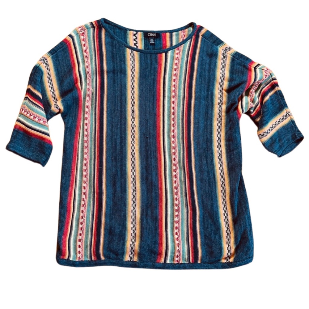 Chaps, women’s sweater, size 2X, multi colored striped